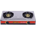 Stainless Steel Double Burner Gas Cooker, Blue Fire.